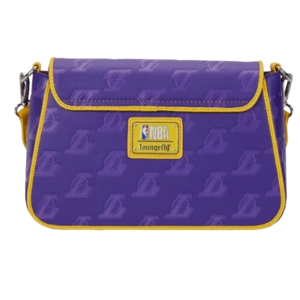 Loungefly NBA Los Angeles Lakers Logo Crossbody Purse - Picture 2 of 10